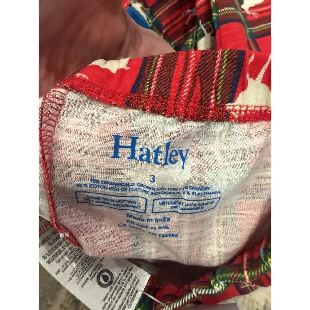 Hatley Boys Elk Plaid Pajama Set Sz 3 NWT